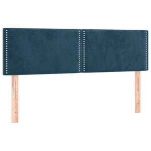 Κρεβάτι Boxspring με Στρώμα Σκούρο Μπλε 140x190 εκ. Βελούδινο