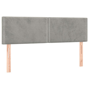 Κρεβάτι Boxspring με Στρώμα Ανοιχτό Γκρι 140x200 εκ. Βελούδινο