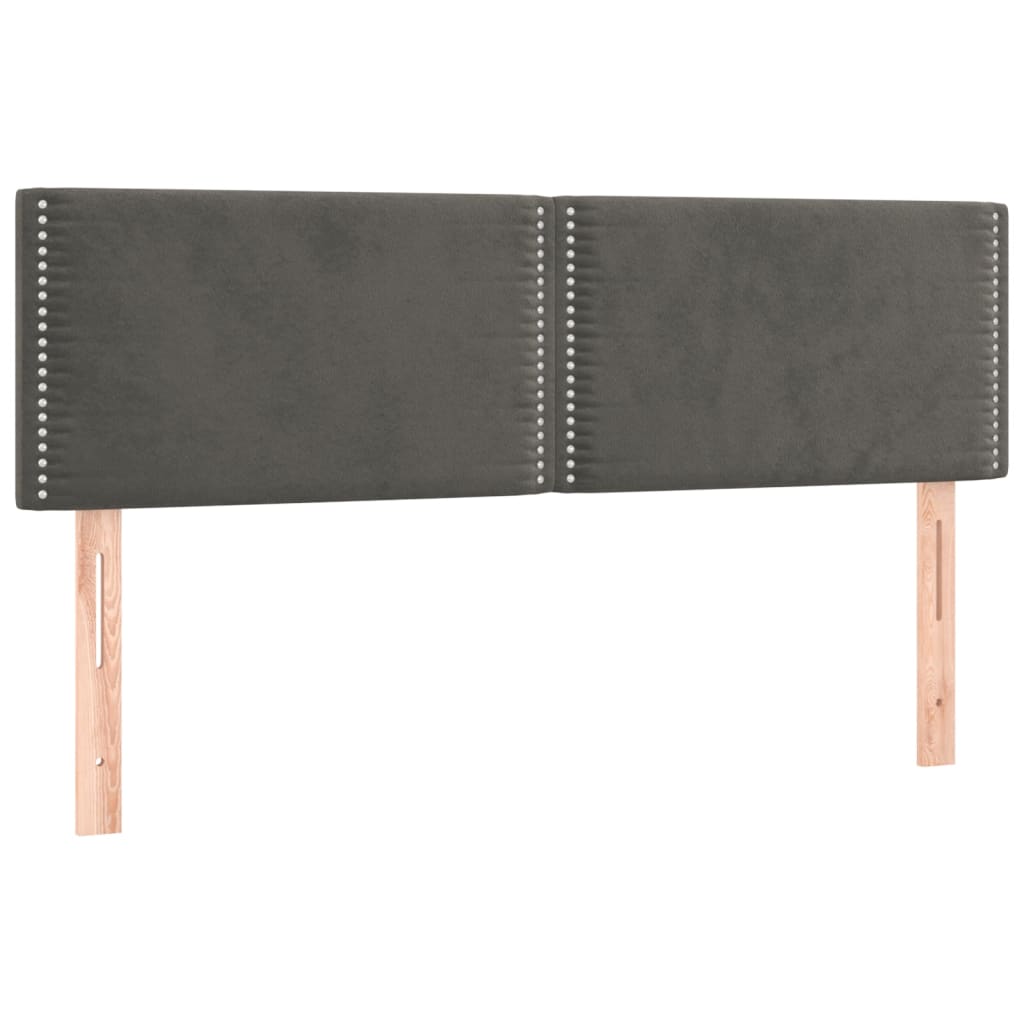 Κρεβάτι Boxspring με Στρώμα Σκούρο Γκρι 140x200 εκ. Βελούδινο