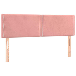 Κρεβάτι Boxspring με Στρώμα Ροζ 140x200 εκ. Βελούδινο