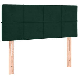 Κρεβάτι Boxspring με Στρώμα Σκούρο Πράσινο 90x190 εκ. Βελούδινο