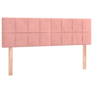 Κρεβάτι Boxspring με Στρώμα Ροζ 140x190 εκ. Βελούδινο