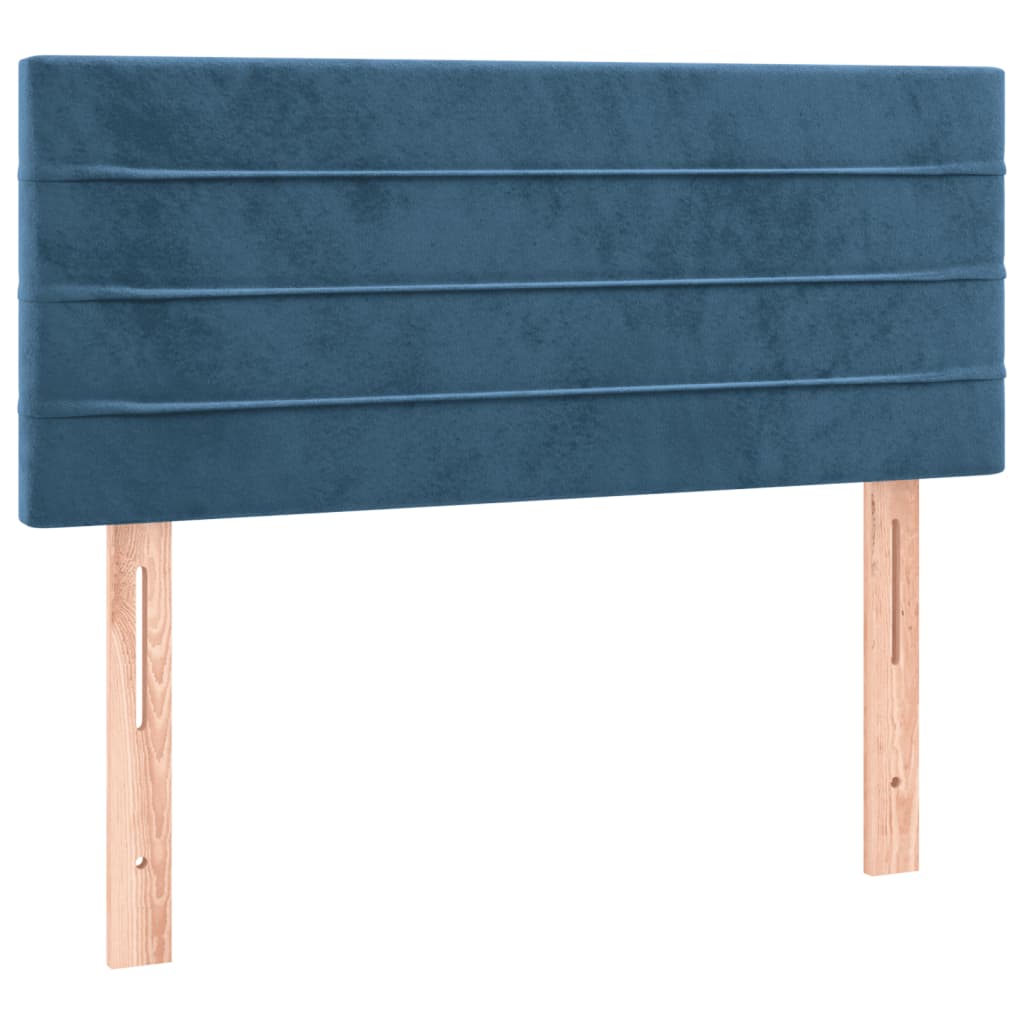 Κρεβάτι Boxspring με Στρώμα Σκούρο Μπλε 80 x 200 εκ. Βελούδινο