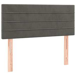 Κρεβάτι Boxspring με Στρώμα Σκούρο Γκρι 90x190 εκ. Βελούδινο