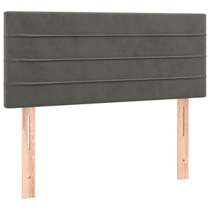 Κρεβάτι Boxspring με Στρώμα Σκούρο Γκρι 100x200 εκ. Βελούδινο