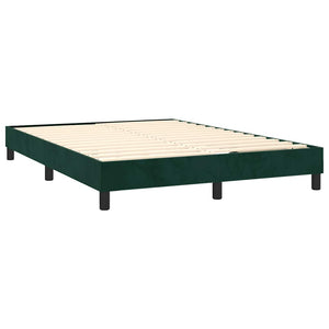 Κρεβάτι Boxspring με Στρώμα Σκούρο Πράσινο 140x190εκ. Βελούδινο