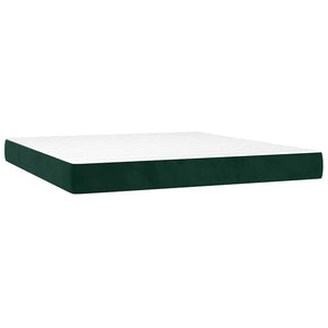 Κρεβάτι Boxspring με Στρώμα Σκούρο Πράσινο 180x200εκ. Βελούδινο