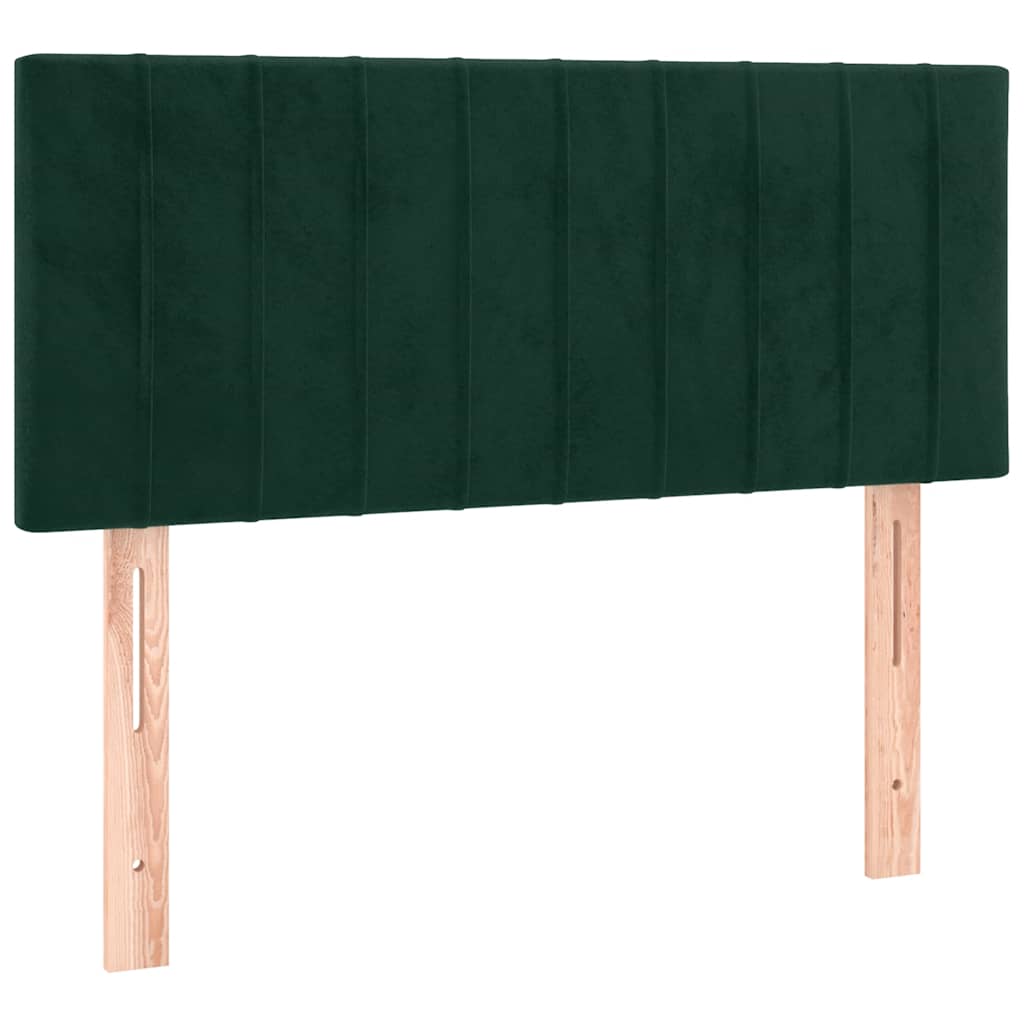 Κρεβάτι Boxspring με Στρώμα Σκούρο Πράσινο 80x200 εκ. Βελούδινο
