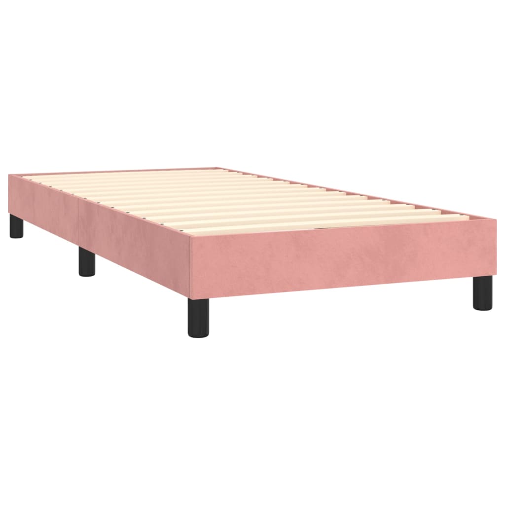 Κρεβάτι Boxspring με Στρώμα Ροζ 80 x 200 εκ. Βελούδινο