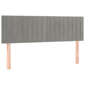 Κρεβάτι Boxspring με Στρώμα Ανοιχτό Γκρι 140x190 εκ. Βελούδινο