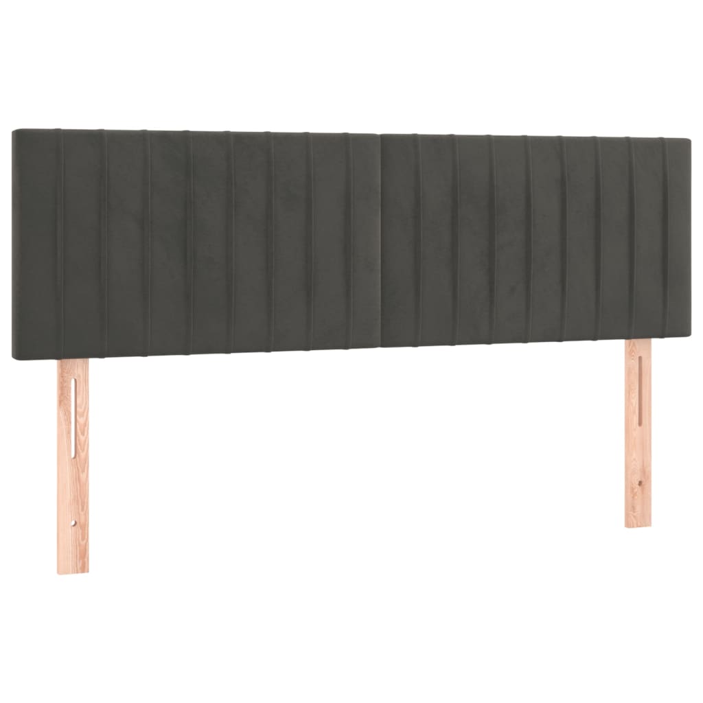 Κρεβάτι Boxspring με Στρώμα Σκούρο Γκρι 140x190 εκ. Βελούδινο
