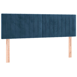 Κρεβάτι Boxspring με Στρώμα Σκούρο Μπλε 140x190 εκ. Βελούδινο