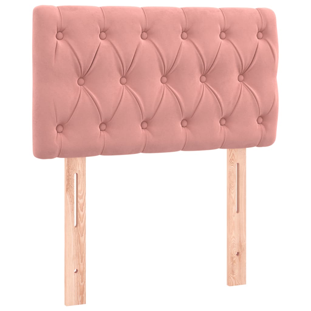 Κρεβάτι Boxspring με Στρώμα Ροζ 80 x 200 εκ. Βελούδινο