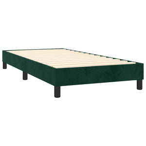 Κρεβάτι Boxspring με Στρώμα Σκούρο Πράσινο 90x190 εκ. Βελούδινο