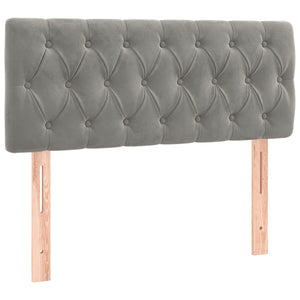 Κρεβάτι Boxspring με Στρώμα Ανοιχτό Γκρι 100x200 εκ. Βελούδινο - Pakobazaar