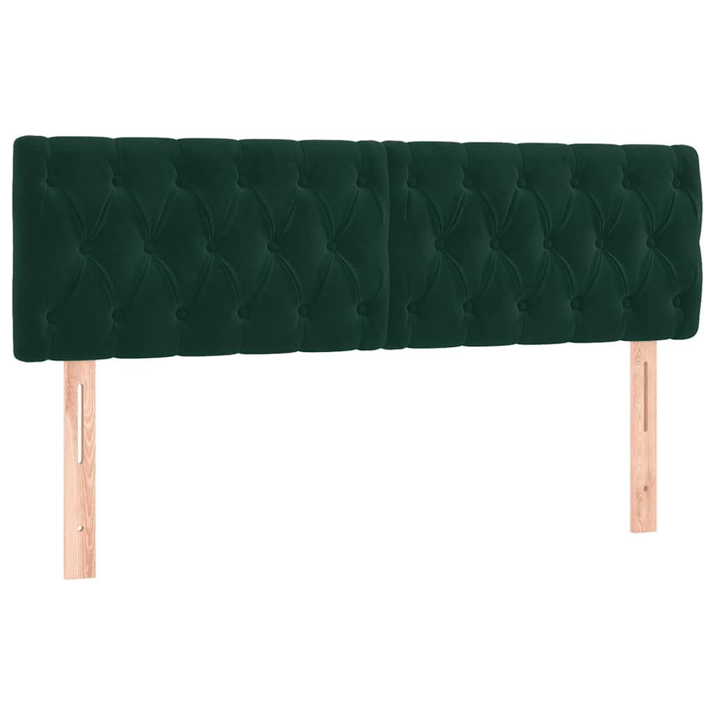 Κρεβάτι Boxspring με Στρώμα Σκούρο Πράσινο 140x190εκ. Βελούδινο