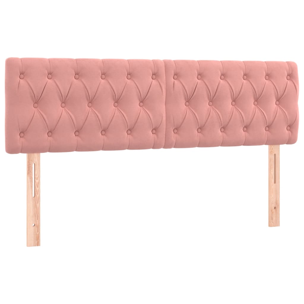 Κρεβάτι Boxspring με Στρώμα Ροζ 140x190 εκ. Βελούδινο - Pakobazaar