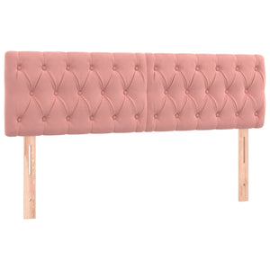 Κρεβάτι Boxspring με Στρώμα Ροζ 140x190 εκ. Βελούδινο - Pakobazaar