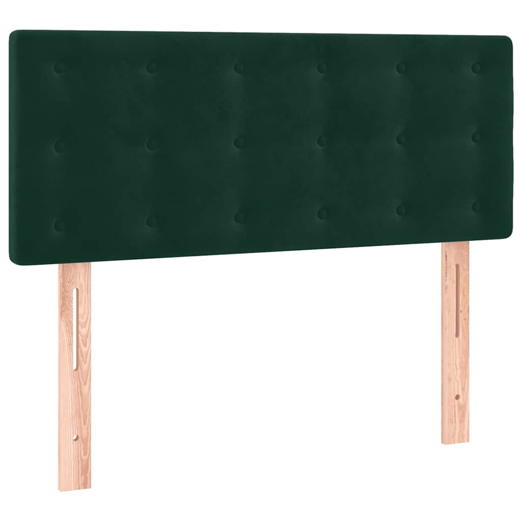 Κρεβάτι Boxspring με Στρώμα Σκούρο Πράσινο 80x200 εκ. Βελούδινο