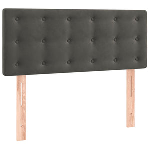 Κρεβάτι Boxspring με Στρώμα Σκούρο Γκρι 90x190 εκ. Βελούδινο