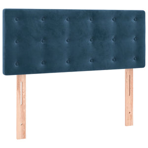 Κρεβάτι Boxspring με Στρώμα Σκούρο Μπλε 90x190 εκ. Βελούδινο