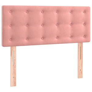 Κρεβάτι Boxspring με Στρώμα Ροζ 90x190 εκ. Βελούδινο