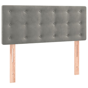 Κρεβάτι Boxspring με Στρώμα Ανοιχτό Γκρι 90x200 εκ. Βελούδινο - Pakobazaar