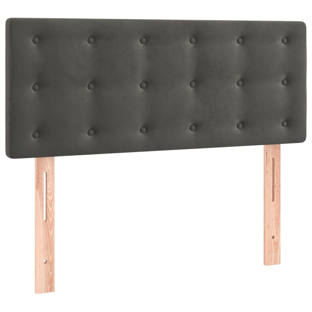Κρεβάτι Boxspring με Στρώμα Σκούρο Γκρι 90x200 εκ. Βελούδινο