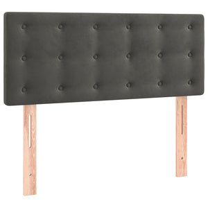 Κρεβάτι Boxspring με Στρώμα Σκούρο Γκρι 90x200 εκ. Βελούδινο