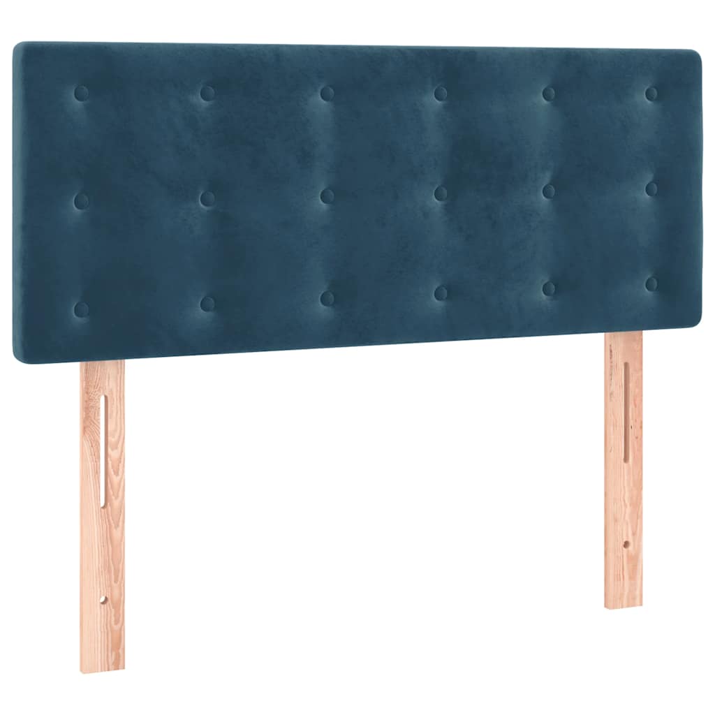 Κρεβάτι Boxspring με Στρώμα Σκούρο Μπλε 100x200 εκ. Βελούδινο