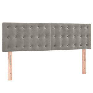 Κρεβάτι Boxspring με Στρώμα Ανοιχτό Γκρι 140x190 εκ. Βελούδινο - Pakobazaar