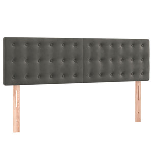 Κρεβάτι Boxspring με Στρώμα Σκούρο Γκρι 140x190 εκ. Βελούδινο