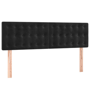 Κρεβάτι Boxspring με Στρώμα Μαύρο 140x200 εκ. Βελούδινο