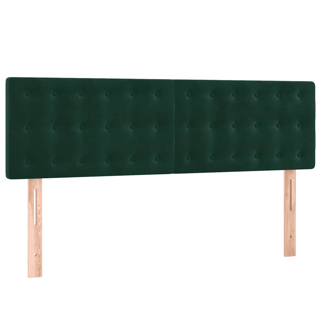 Κρεβάτι Boxspring με Στρώμα Σκούρο Πράσινο 140x200εκ. Βελούδινο