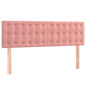 Κρεβάτι Boxspring με Στρώμα Ροζ 140x200 εκ. Βελούδινο