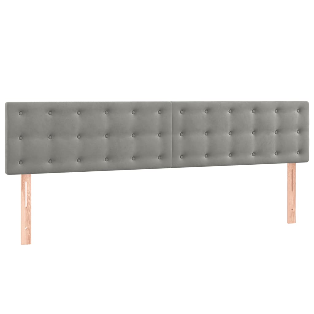 Κρεβάτι Boxspring με Στρώμα Ανοιχτό Γκρι 160x200 εκ. Βελούδινο