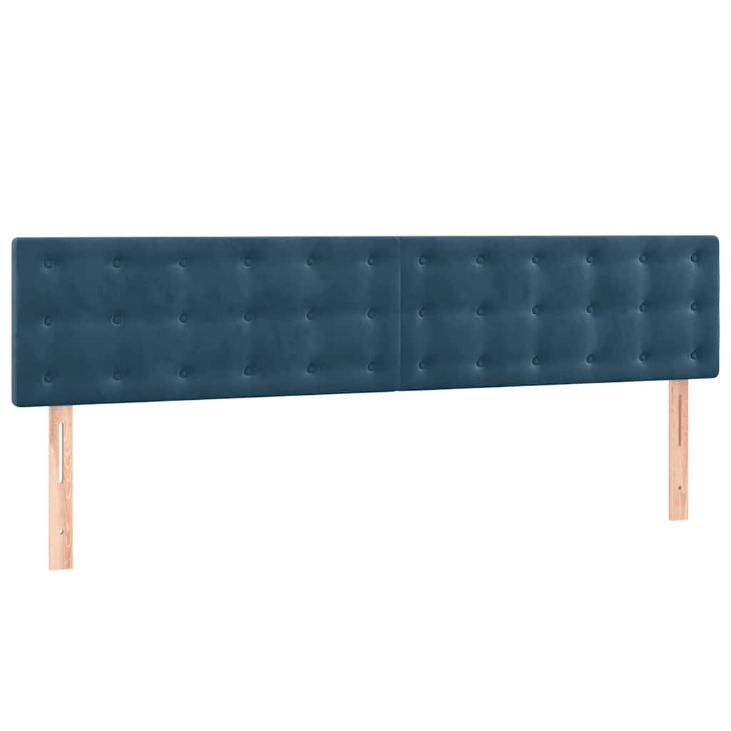 Κρεβάτι Boxspring με Στρώμα Σκούρο Μπλε 160x200 εκ. Βελούδινο