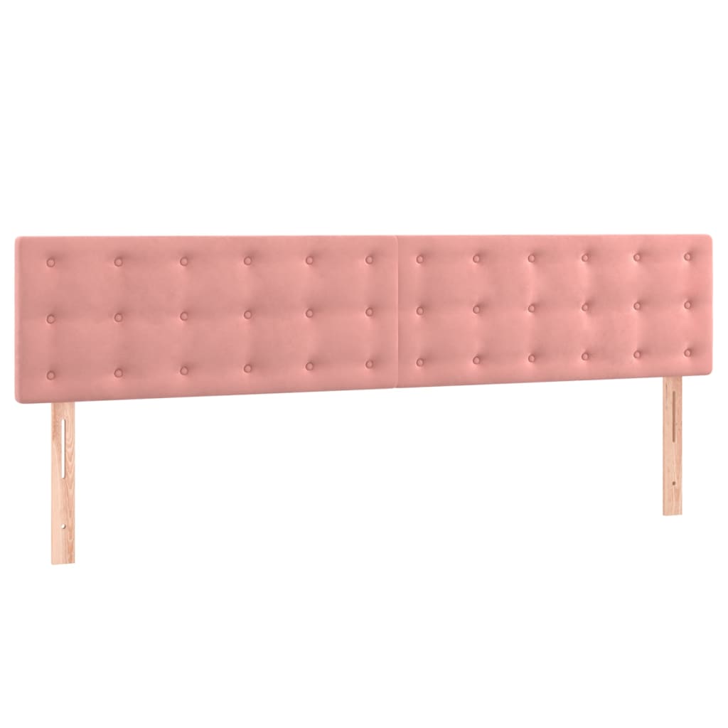 Κρεβάτι Boxspring με Στρώμα Ροζ 160x200 εκ. Βελούδινο