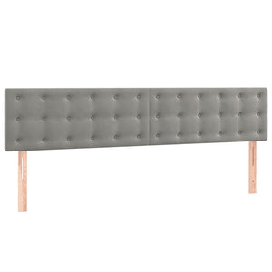 Κρεβάτι Boxspring με Στρώμα Ανοιχτό Γκρι 200x200 εκ. Βελούδινο