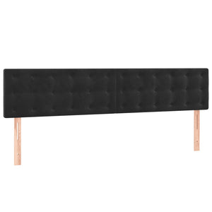 Κρεβάτι Boxspring με Στρώμα Μαύρο 200x200 εκ. Βελούδινο