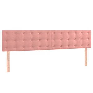 Κρεβάτι Boxspring με Στρώμα Ροζ 200x200 εκ. Βελούδινο