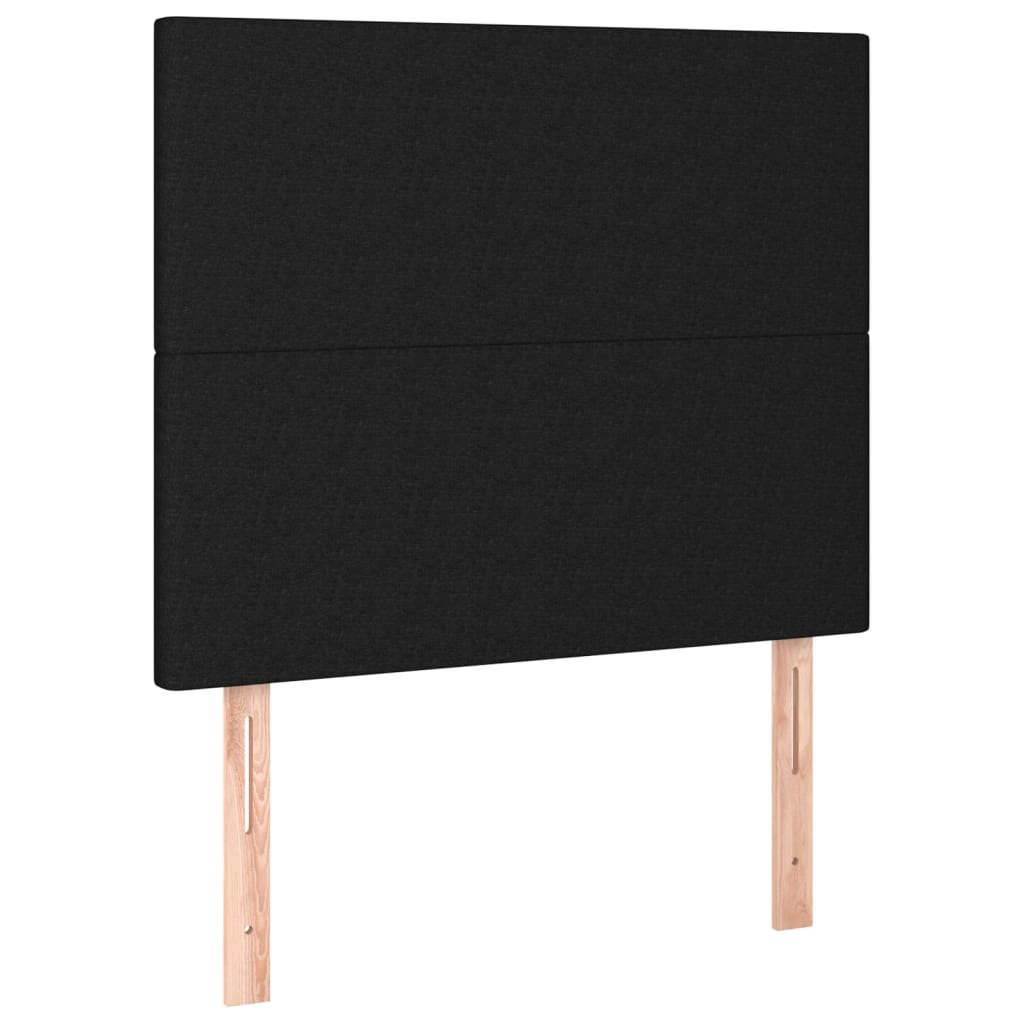Κρεβάτι Boxspring με Στρώμα Μαύρο 90x190 εκ.Υφασμάτινο - Pakobazaar