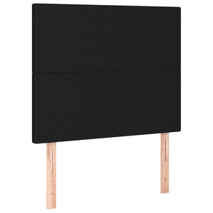 Κρεβάτι Boxspring με Στρώμα Μαύρο 90x200 εκ. Υφασμάτινο