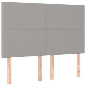 Κρεβάτι Boxspring με Στρώμα Ανοιχτό Γκρι 140x190 εκ. Υφασμάτινο
