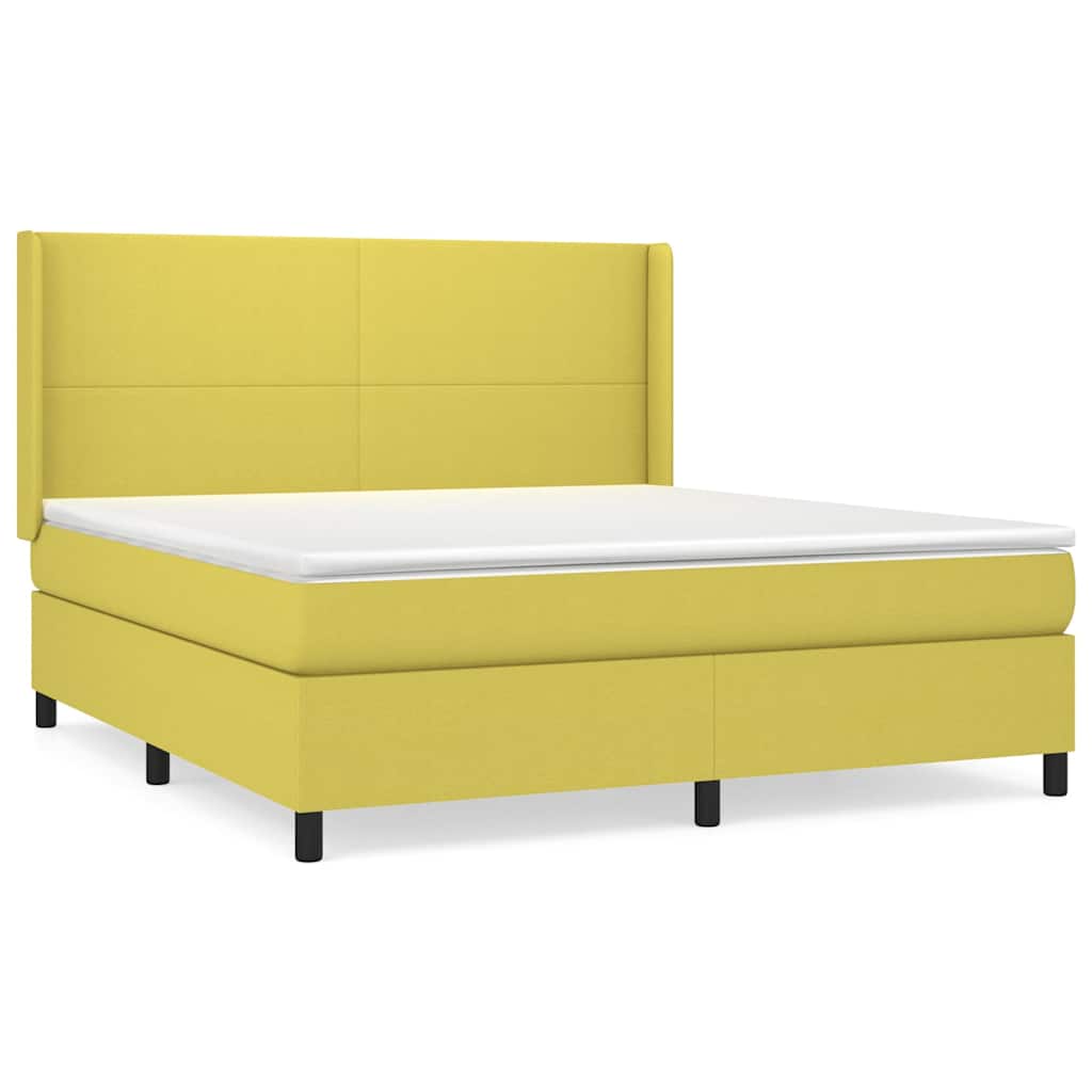 Κρεβάτι Boxspring με Στρώμα Πράσινο 180x200 εκ.Υφασμάτινο