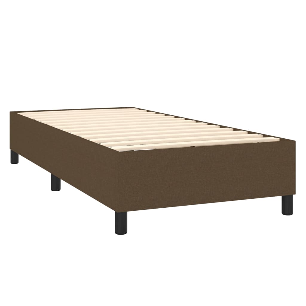 Κρεβάτι Boxspring με Στρώμα Σκούρο Καφέ 80x200 εκ. Υφασμάτινο