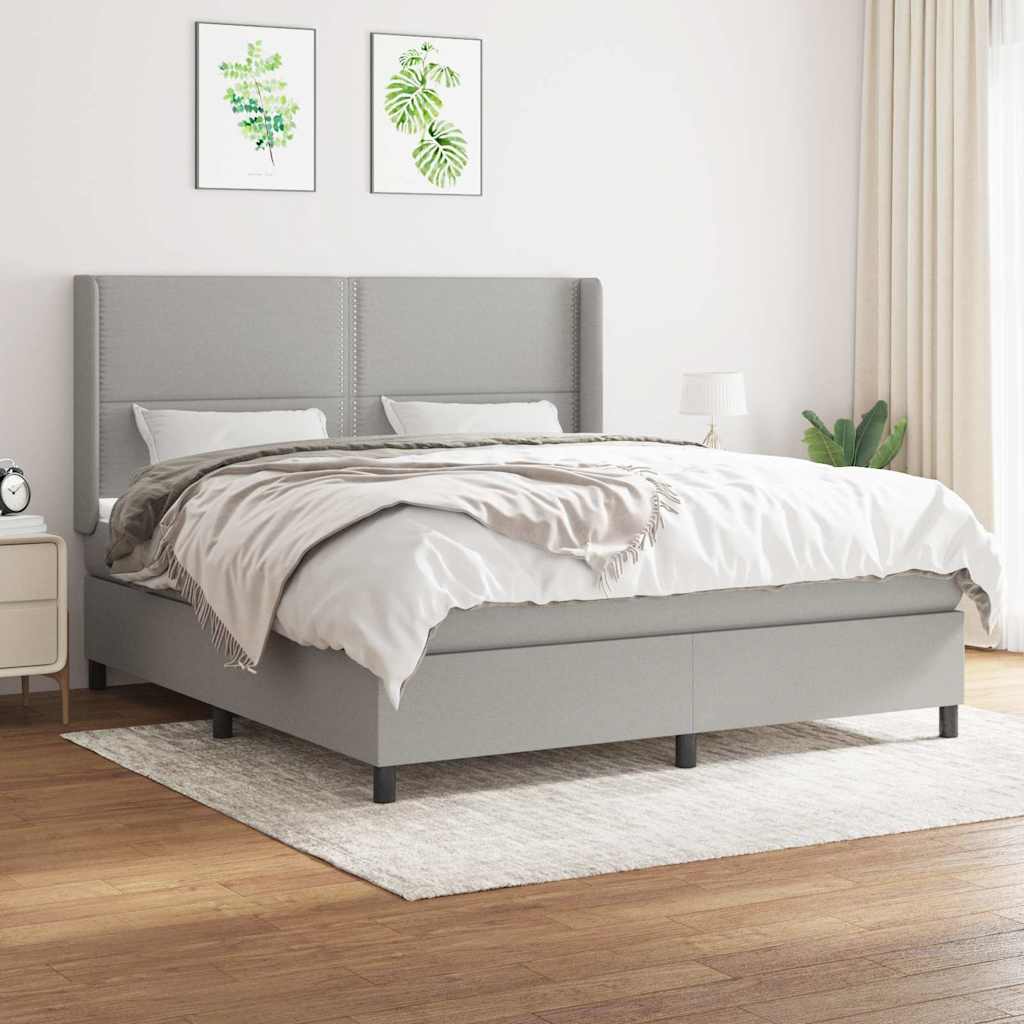Κρεβάτι Boxspring με Στρώμα Αν. Πράσινο 160x200εκ Υφασμάτινο - Pakobazaar