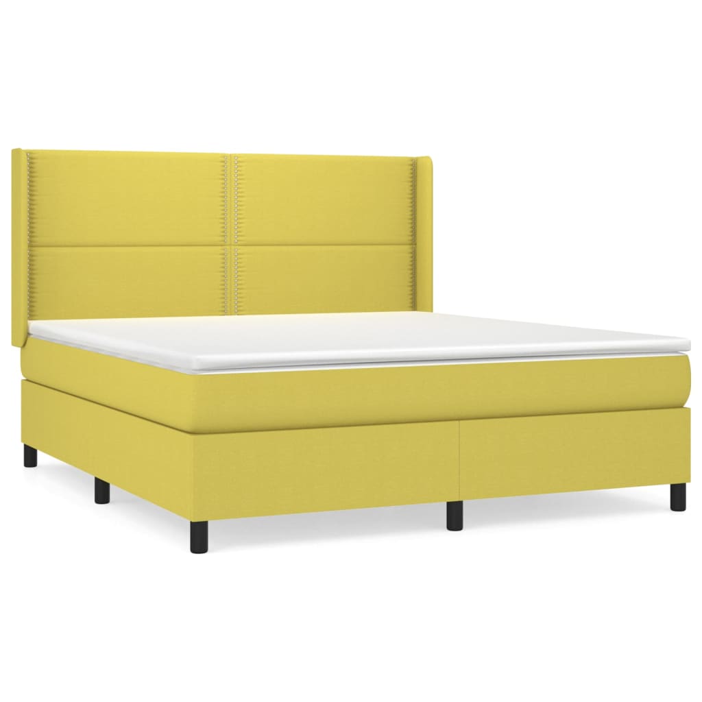Κρεβάτι Boxspring με Στρώμα Πράσινο 160x200 εκ.Υφασμάτινο