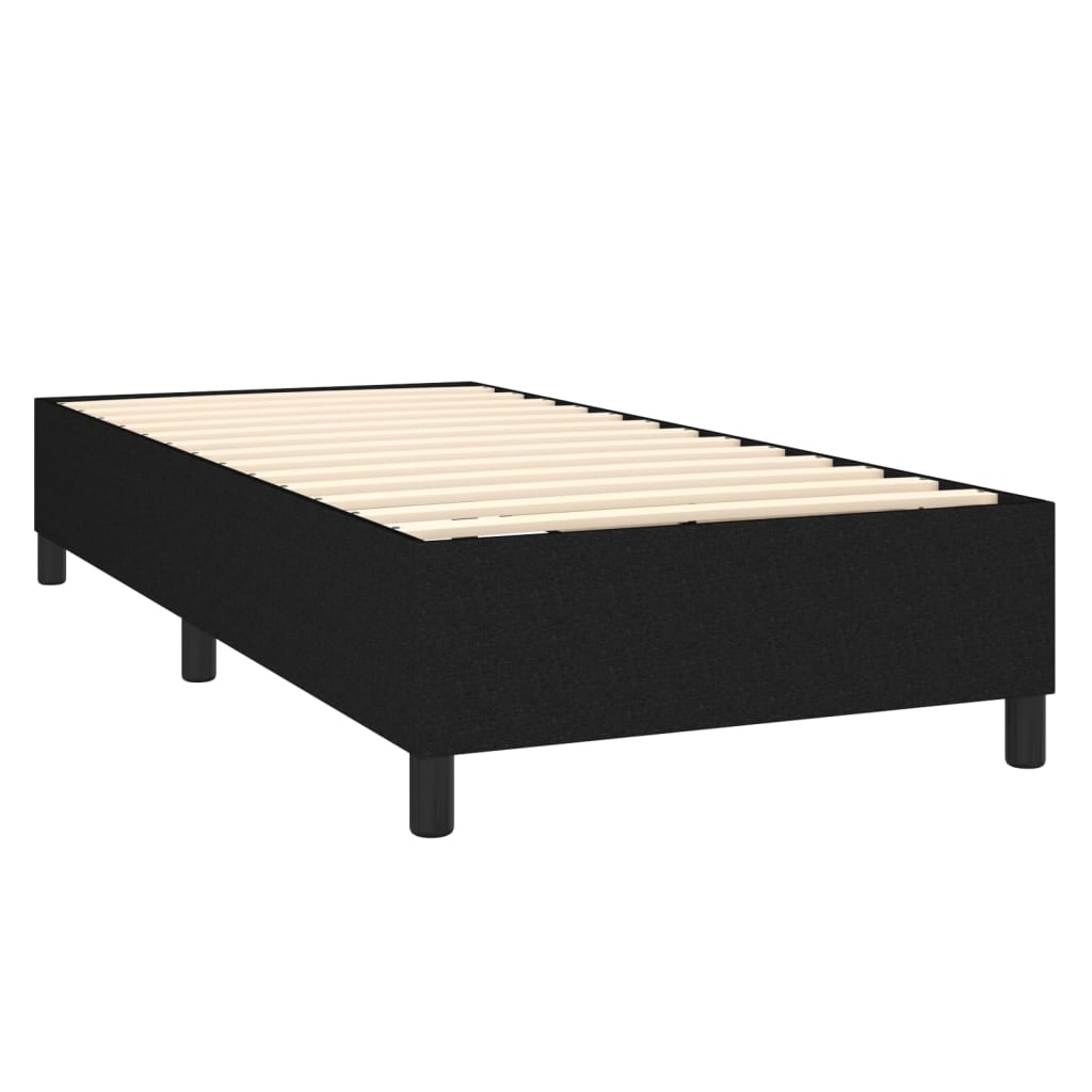 Κρεβάτι Boxspring με Στρώμα Μαύρο 80 x 200 εκ. Υφασμάτινο