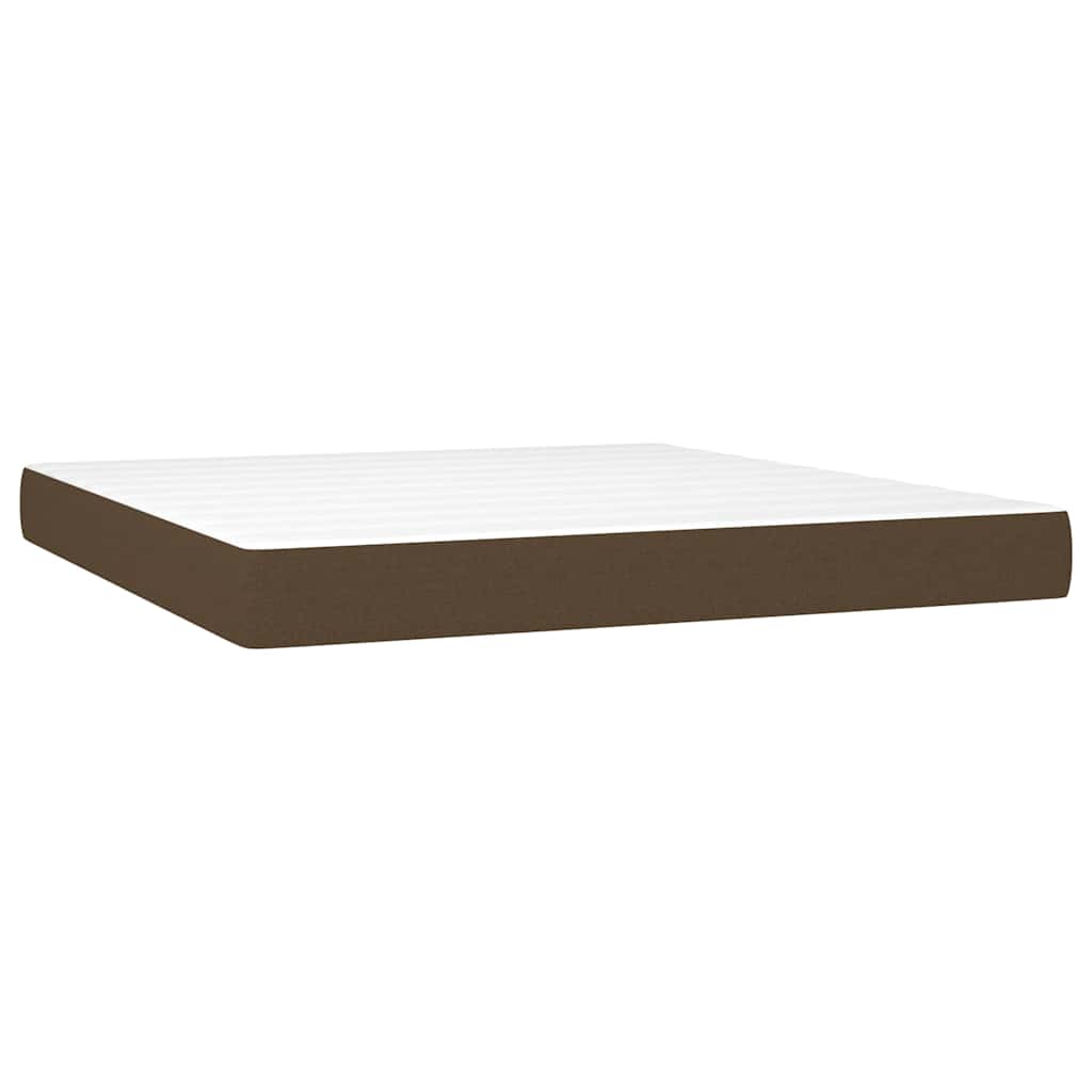 Κρεβάτι Boxspring με Στρώμα Σκούρο Καφέ 180x200 εκ Υφασμάτινο - Pakobazaar